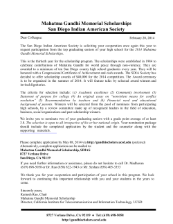 Mahatma Gandhi Memorial Scholarships San Diego Indian