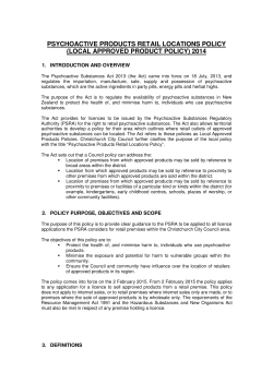 psychoactive products retail locations policy