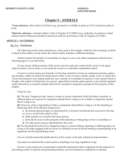 Chapter 5 - ANIMALS