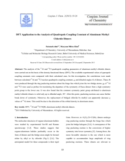 DFT A pplication t to the Analy ysis of Quad Chlo drupole Cou oride