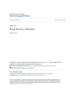 Book Review: Abortion - IdeaExchange@UAkron