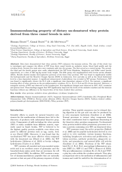 Immunoenhancing property of dietary un-denatured