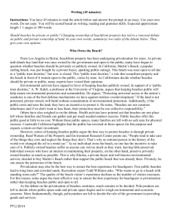 PT1/2014 Writing (45 minutes) Instructions: You have 45