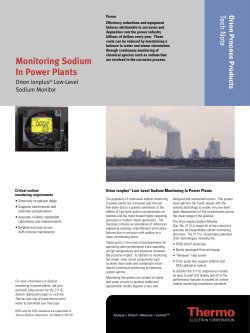 Orion ionplus&reg; Low-Level Sodium Monitoring In Power Plants