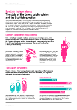 Scottish independence The state of the Union: public opinion and