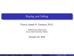 Buying and Selling