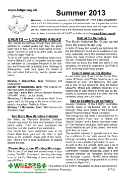 Summer 2013 - Friends of Hyde Park Cemetery