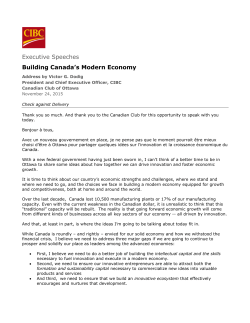 Executive Speeches Building Canada`s Modern Economy