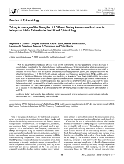 Taking Advantage of the Strengths of 2 Different Dietary Assessment