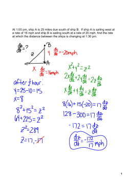 At 1:00 pm, ship A is 25 miles due south of ship B. If