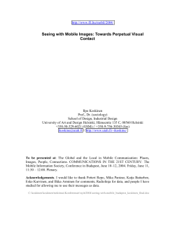 Seeing with Mobile Images: Towards Perpetual Visual Contact