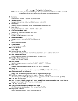 Italy &ndash; Schengen Visa Application Instructions Make sure to use the
