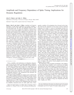 Amplitude and Frequency Dependence of Spike Timing