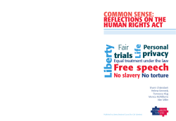 Common Sense: Reflections on the Human Rights Act
