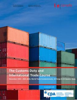 The Customs Duty and International Trade Course