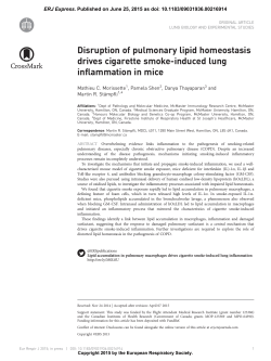 Disruption of pulmonary lipid homeostasis drives cigarette smoke