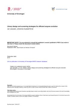 University of Groningen Library design and screening