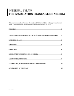 internal bylaw the association francaise de nigeria