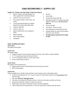 cake decorating 2 &ndash; supply list