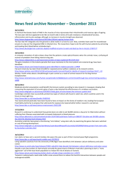 News feed archive Nov - Dec 2013