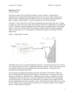 Journal of 9/11 Studies Volume 37, April 2013 Radar loss on 9/11 by