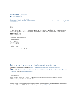 Community-Based Participatory Research: Defining