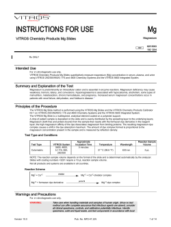 INSTRUCTIONS FOR USE Mg