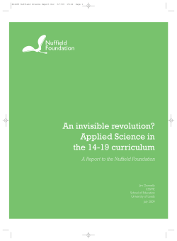 An invisible revolution? Applied Science in the