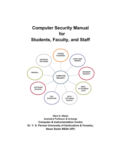 Computer Security Manual for Students, Faculty, and Staff