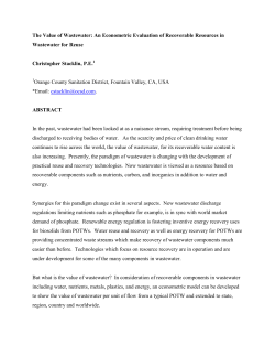 The Value of Wastewater: An Econometric Evaluation of