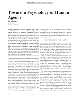 Towards a psychology of human agency