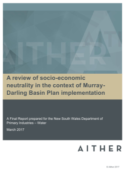 A review of socio-economic neutrality in the context of Murray