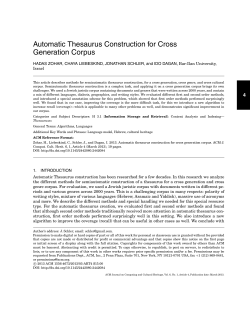 Automatic thesaurus construction for cross generation corpus