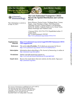 of Lck Directs the Spatial Distribution and Activity The Late