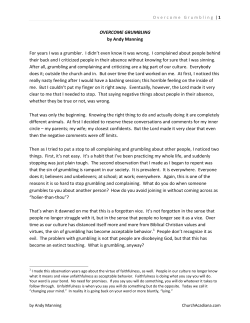 OVERCOME GRUMBLING by Andy Manning