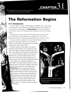The Reformation Begins