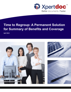 Time to Regroup: A Permanent Solution for Summary of Benefits