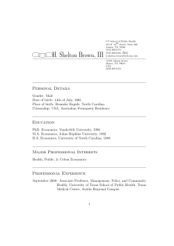 H. Shelton Brown, III - University of Texas School of Public Health