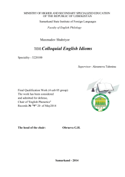 THEME:Colloquial English Idioms