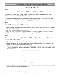 Acid-Base Equilibrium Free Response Questions