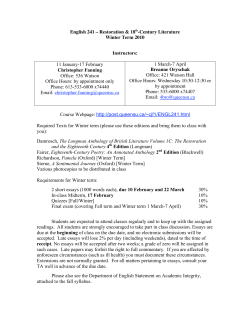 The WINTER SYLLABUS is available here