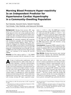 Morning Blood Pressure Hyper-reactivity Is an Independent