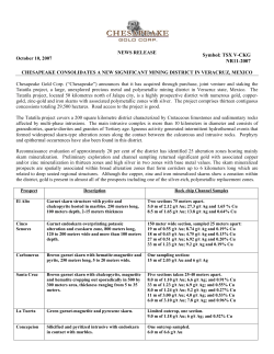 read pdf - Chesapeake Gold Corp.