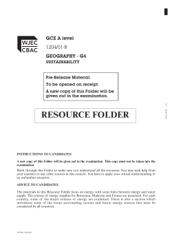 GCE AS/A level Geography G4 Resource Folder June 2010