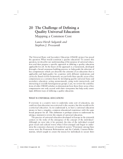 20 The Challenge of Defining a Quality Universal Education