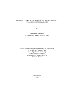 THE EFFECT OF RELATIVE DEPRIVATION ON DELINQUENCY