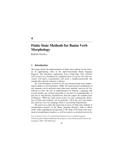 Finite State Methods for Bantu Verb Morphology