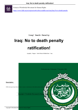 Iraq: No to death penalty ratification!