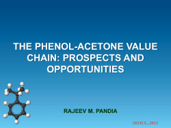 the phenol-acetone value chain: prospects and opportunities