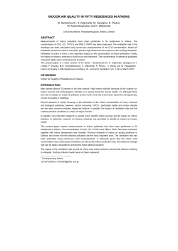 indoor air quality in fifty residences in athens